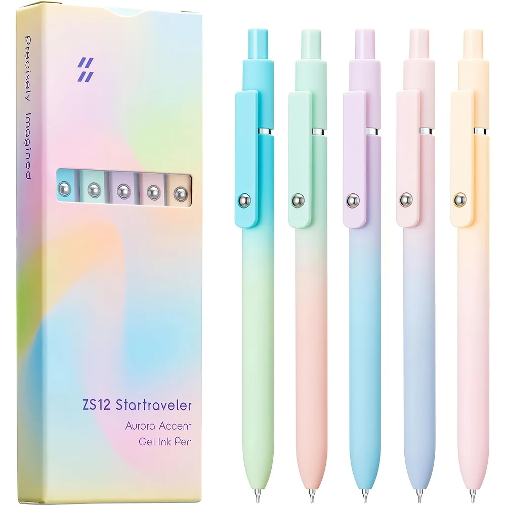 

Гелевые ручки Aurora градиентного цвета, 0,7 мм, черная быстросохнущая гладкая гелевая ручка для письма школьников, бизнес-офисные подарочные ручки