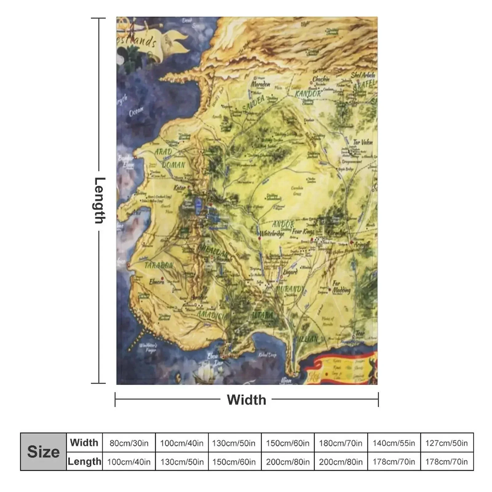 Fantasy Wheel of Time Map Throw Blanket Soft Big Weighted Thermals For Travel Luxury Designer Plaid Thermal Blankets