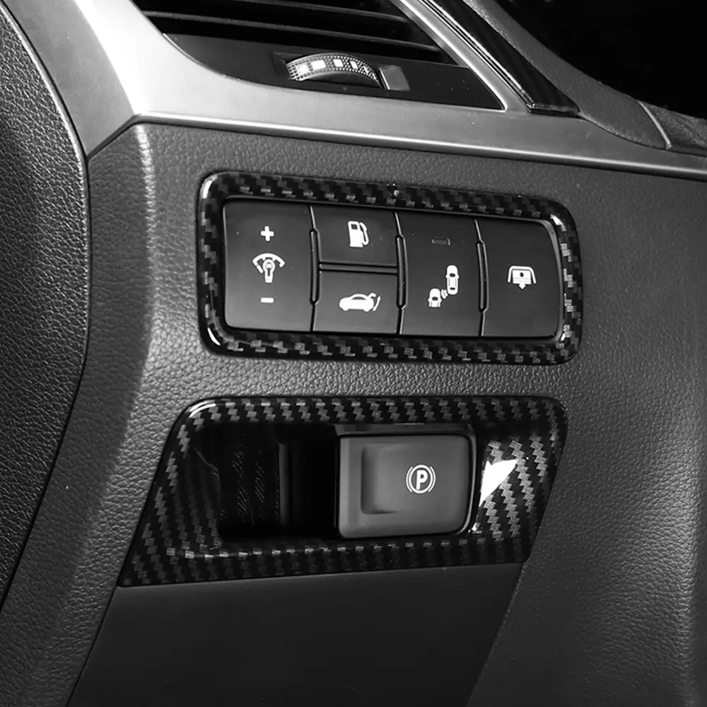 

Carbon Fiber Style Headlight Adjustment Button Cover Automotive Interior Decoration For Genesis G80 DH 2015-2020 Accessories LHD