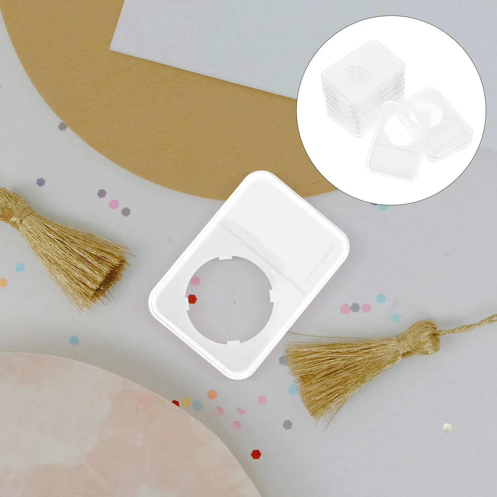 10 Pcs Coin Safe Holder Clear Plastic Storage Box Display ganizers Collection Pockets Secure Locking Versatile Functionality