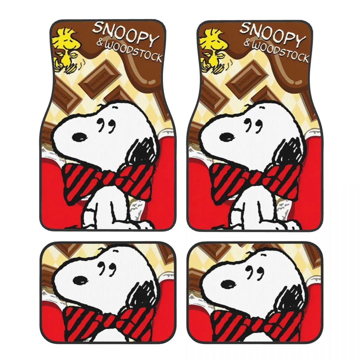 

Snoopys Cartoon Dog Automotive Floor Mats for Cars Universal Fit Full Set Car Floor Mats Non-Slip for Truck Sedans