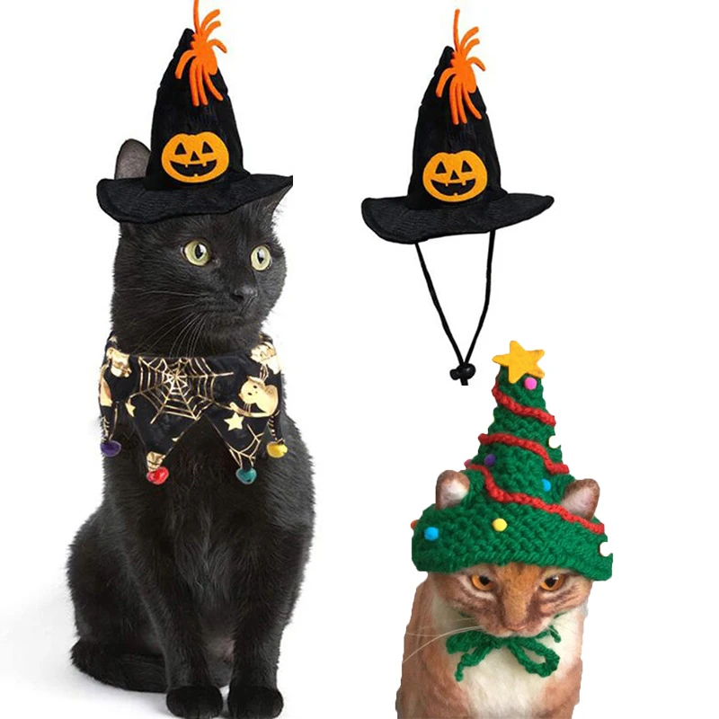 Halloween Pet Small Mini Cap Cat Pupply Cute Merry Christmas Dogs Cap Pet Cosplay Dress Supplies 2025 New Fashion