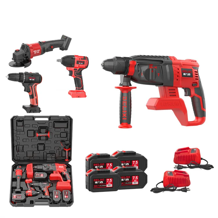 Hot Sale Cordless Brushless ; Hammer Drill; Angle Grinder;Impact Wrench; 4 IN 1 SET Power Tools Combination Kits