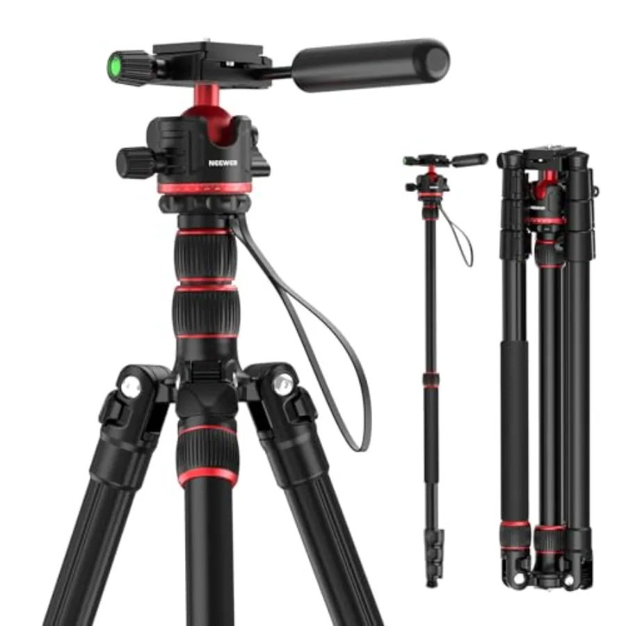 

Compact Lightweight Travel DSLR Video Stand for On-the-Go Photography and Videography: 77 Height 360 Ball Head with Arca Type Q