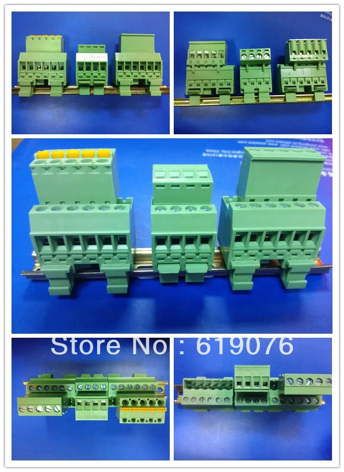 

UL approved [ Factory Outlet ] 10pcs Pitch 5.08mm 4 pin Screw Terminal Block connector Din Rail Mount