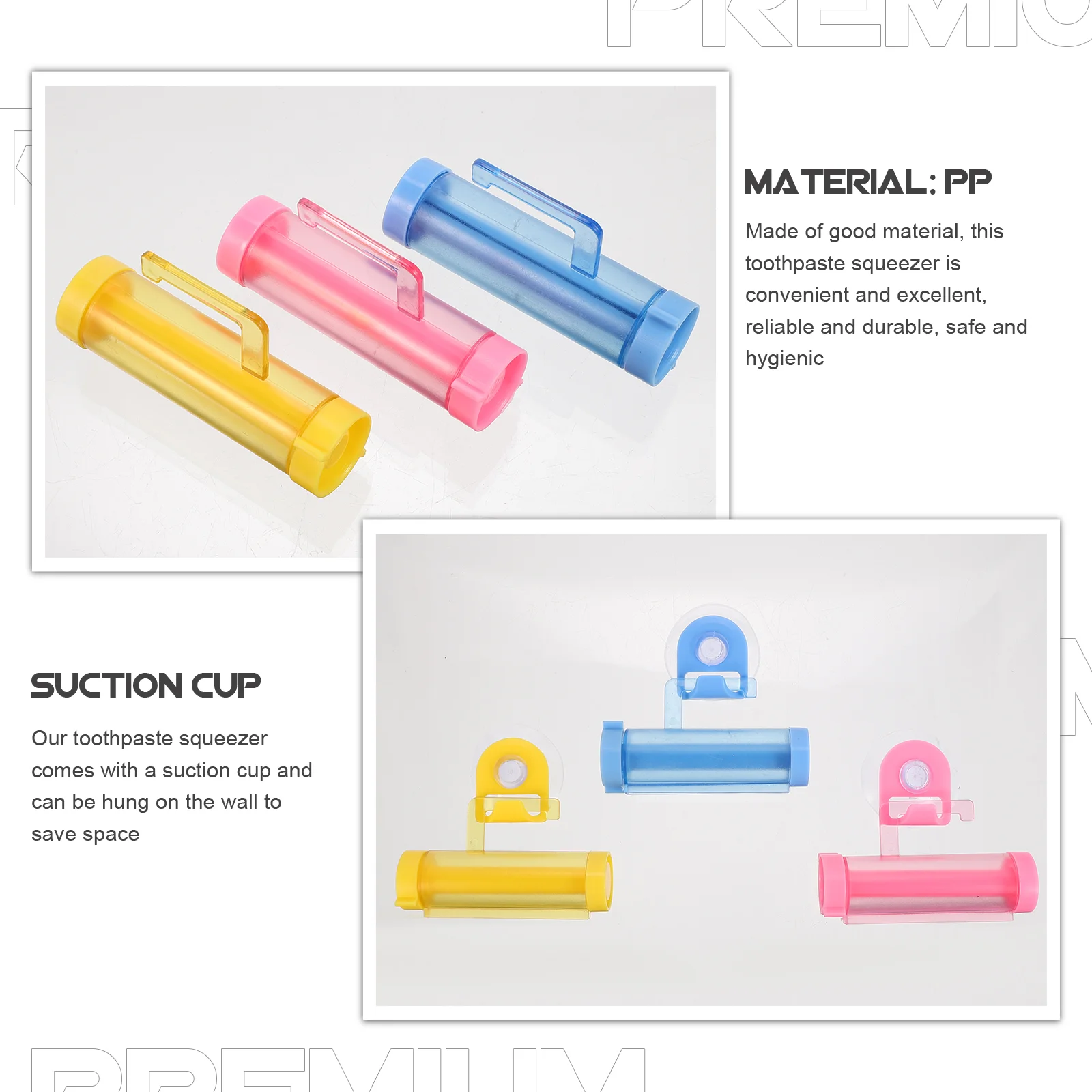 5 Pcs Toothpaste Squeezer Dispenser Tool Portable Suction Cup Hooks Convenient Pp Squeezing Plastic Extruder