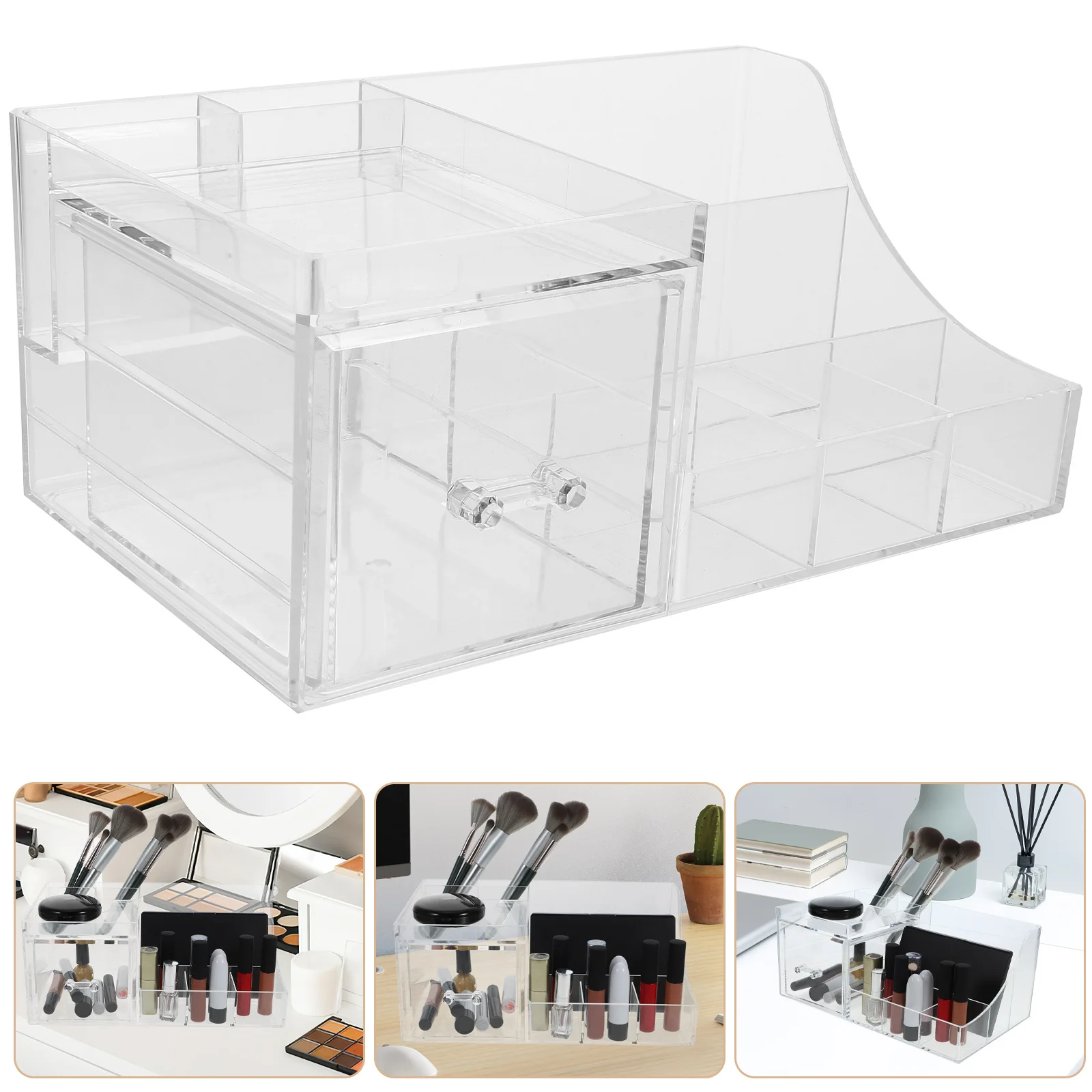 

Makeup Organizer Desktop Brush Storage Holder Transparent Compact Durable Makeup Brushes Holder Organizer for Vanity