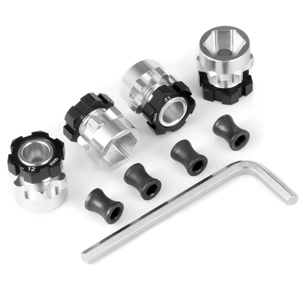 YEAHRUN Aluminum Alloy 12mm to 17mm Extended  Wheel Hex Adapter +6mm/+10mm Hex Drive Hub for 1/10 Slash 4X4 RC Racing Car Parts
