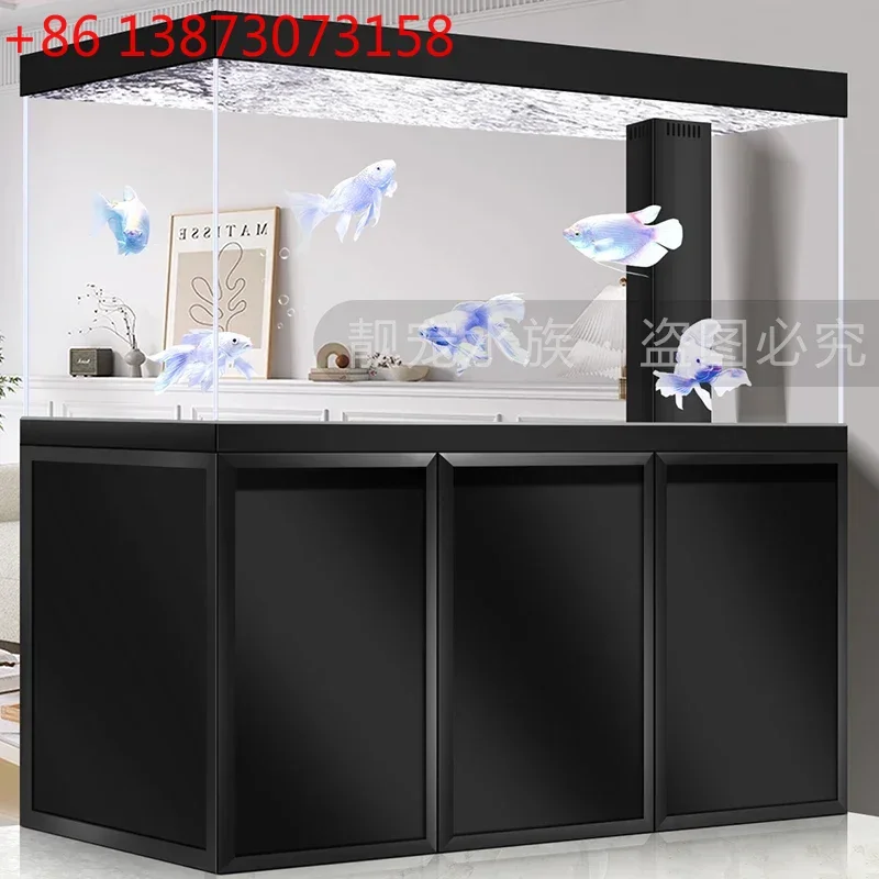 FG10High-End Home Office Jinjing Super White Glass Fish Tank Bottom Loop Filter No Change Aquarium
