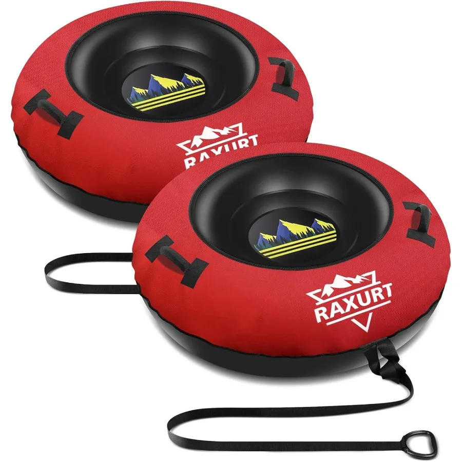 

Heavy Duty Snow Tube with Premium Canvas Cover for Kids and Adults, 48'' Inflatable Snow Sled Made by Thickened Bottom, Sledding
