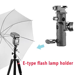 E-type flash lamp holder metal hot shoe top bracket reflective soft light umbrella soft light box photography light holder base