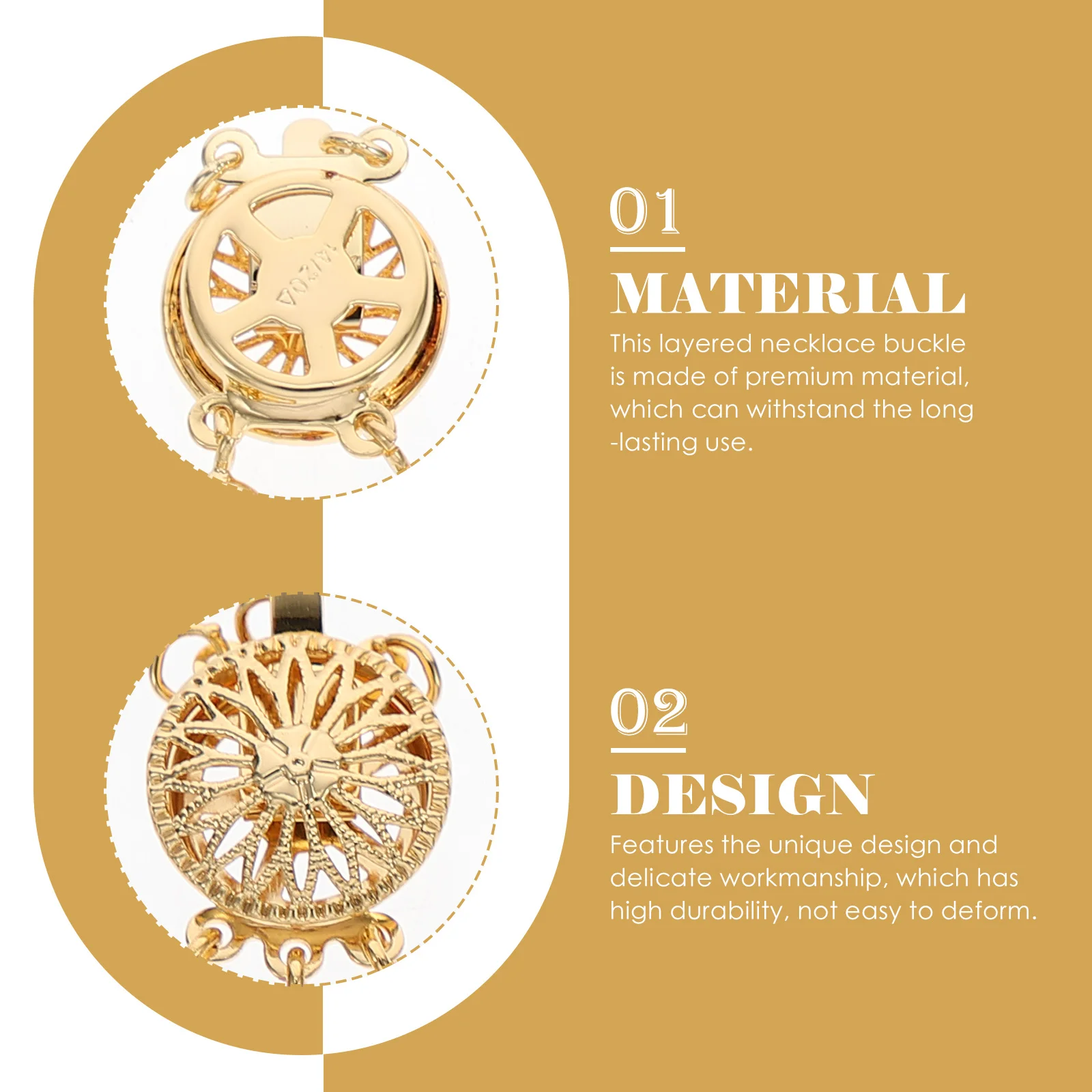 

2Pcs Necklace Layering Buckles Durable Stylish Buckle Useful for DIY Stackable Necklace and Bracelet Making Bracelet Buckle