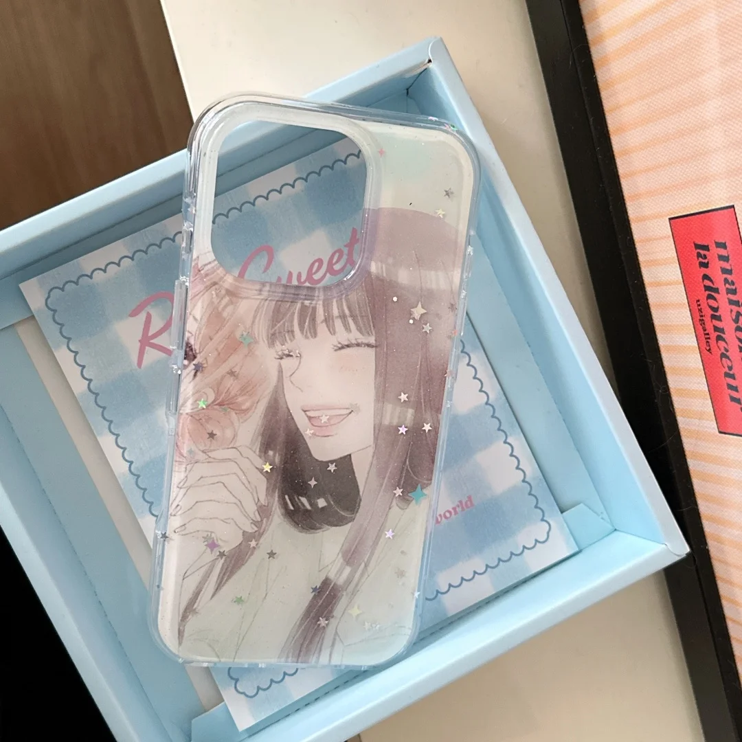 أنيمي Y2K الحلو فتاة قضية الهاتف آيفون 13 12 Mini 14 Pro 15 16 Plus Pro Max Kawaii Harajuku سيليكون غطاء الهاتف آيفون حالة