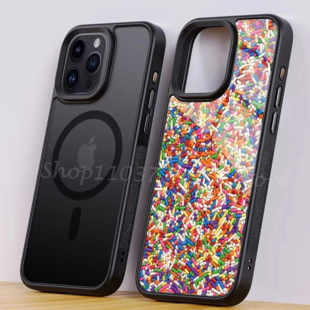 

Rainbow Sprinkles Phone Case For IPhone 15 14 13 Pro Max 11 Mini Alex Mirror For Magsafe Wireless Charging Cover