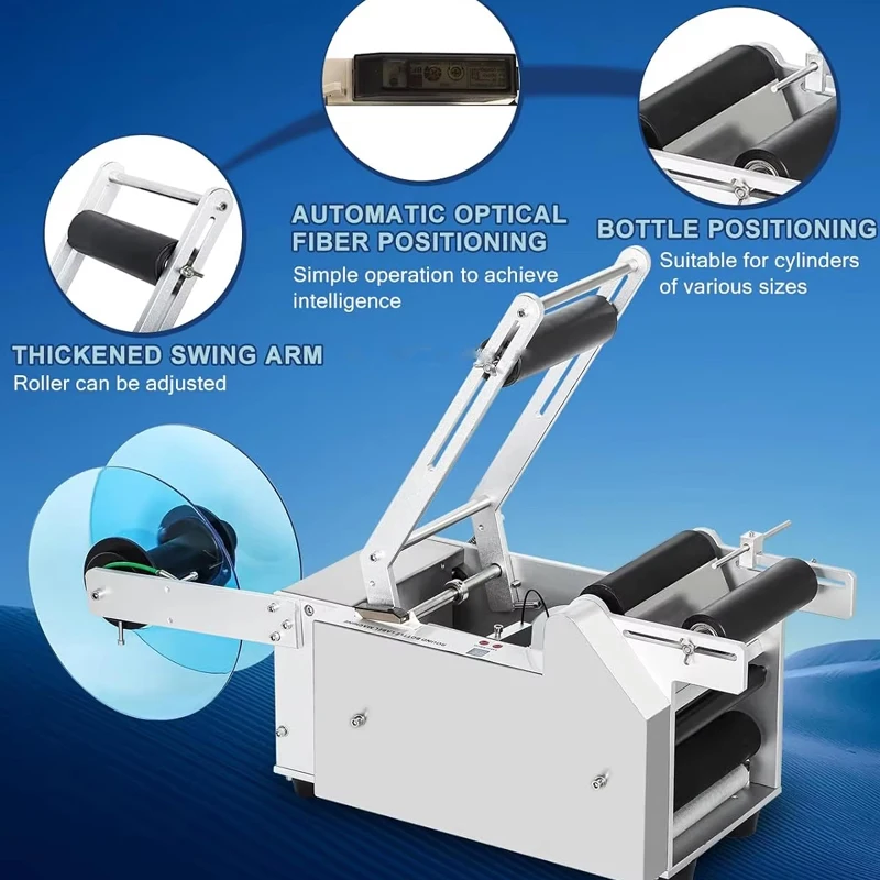 Semi-automatic Round Bottle Coding and Labeling Machine Self-adhesive Label Small Glass Bottle Manual Labeling Machine