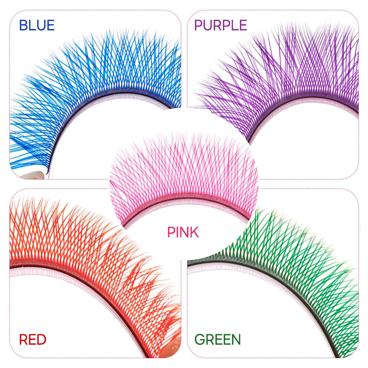 Arison 12 Rows YY Eyelashes Colorful False Eyelashes Fake Lashes Professional Makeup Tools