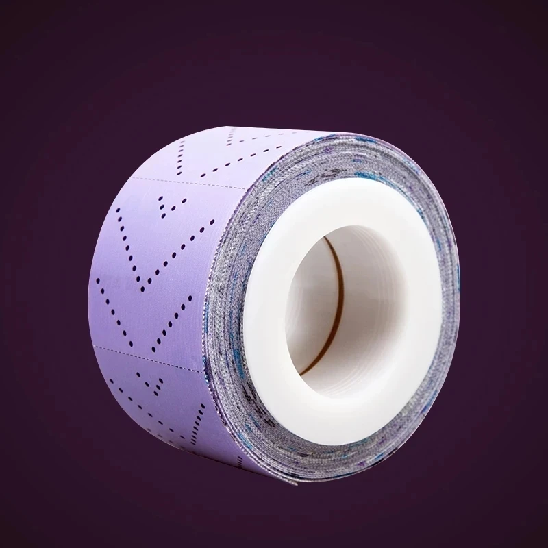 Rectangular hand torn sandpaper roll emery cloth roll hand sanding board hand planing three-in-one dry sanding purple 70mm/12M