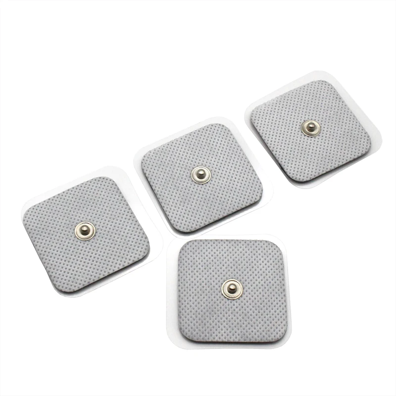 Estimulador de nervios autoadherente, almohadilla de electrodos, pegatina, broches de electrodos para EMS/tens, unidad Compex, estimulador muscular eléctrico, 4x4cm