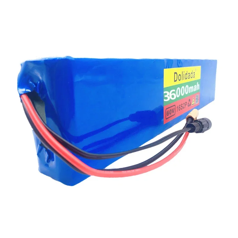 18650 16S2P Rechargeable Lithium Battery Pack 60V 36Ah Suitable for Electric Bicycles and Scooters Built-in BMS + 67.2V Charger