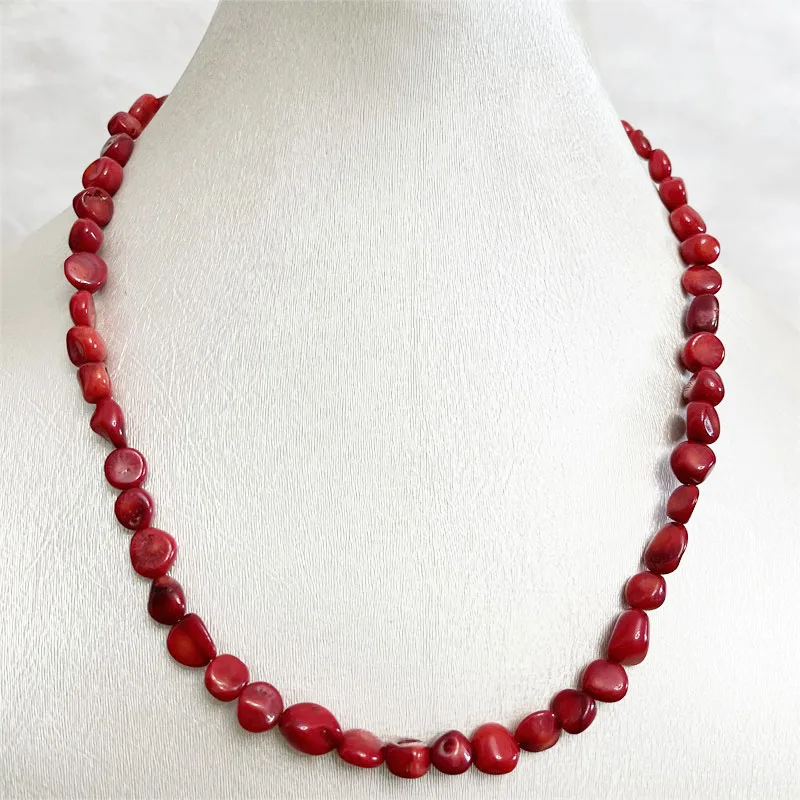 Hot Sale Irregular Nugget Red Coral Necklace Genuine Natural Stone Exquisite Gemstone Friendship Lovers Fashion Jewelry Gift
