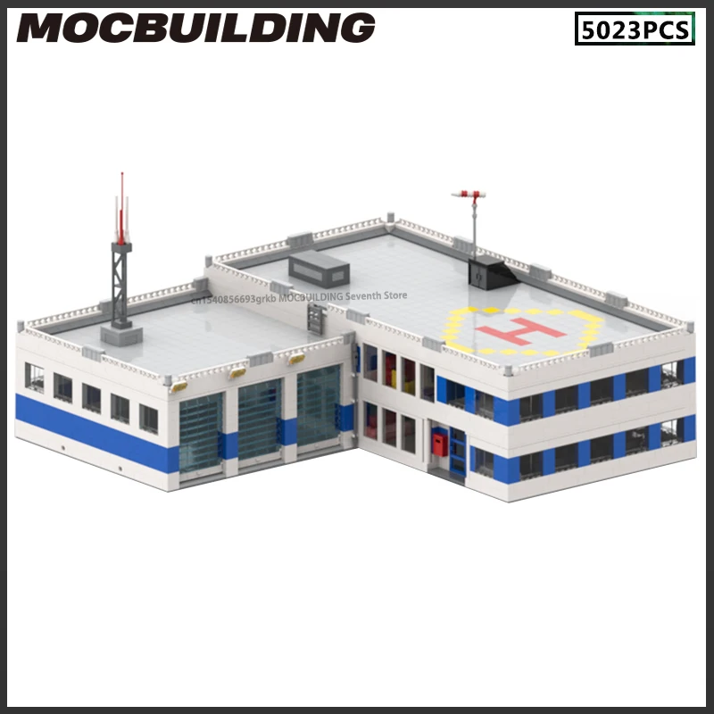 MOC Building Blocks City Architecture Model Modular THW Station DIY Assembly Technology Bricks Collection Display Toys Gifts