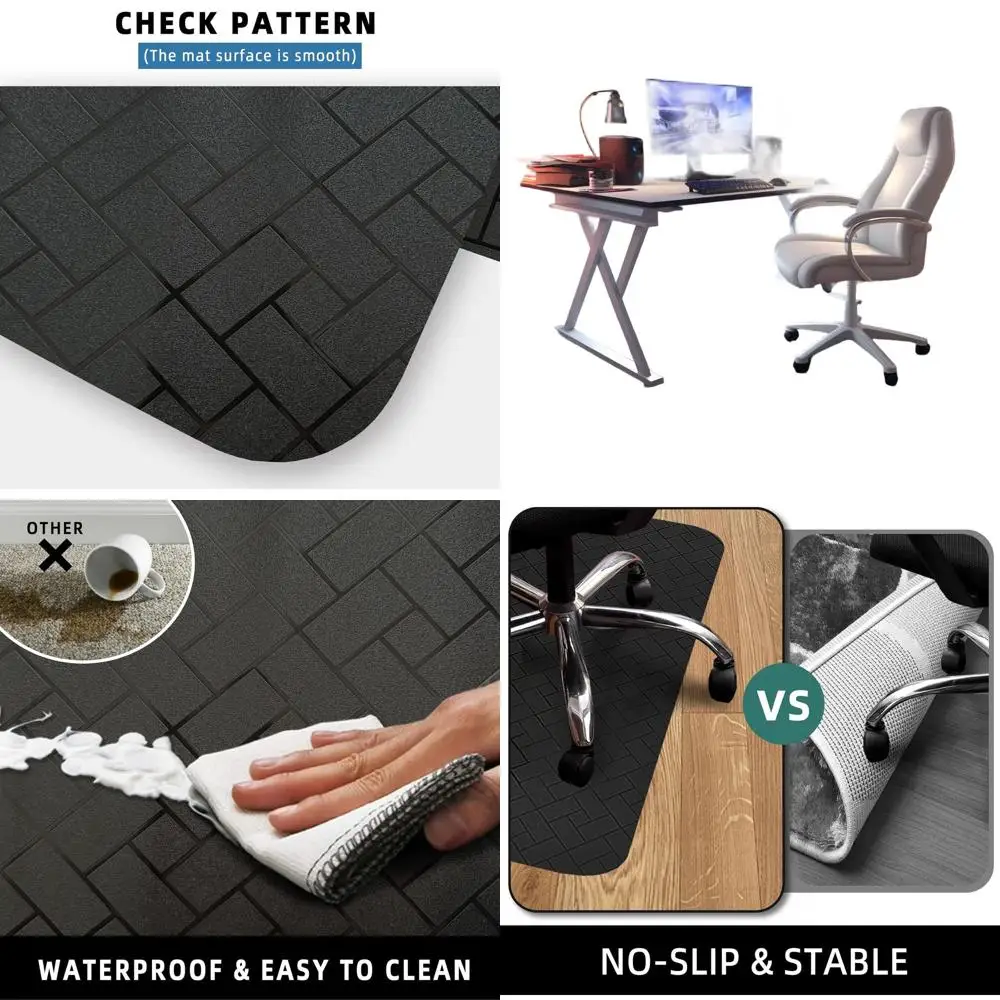 

Большой коврик для компьютерного стула с твердым полом 63x51, защита для пола стола для работы, дома, игр