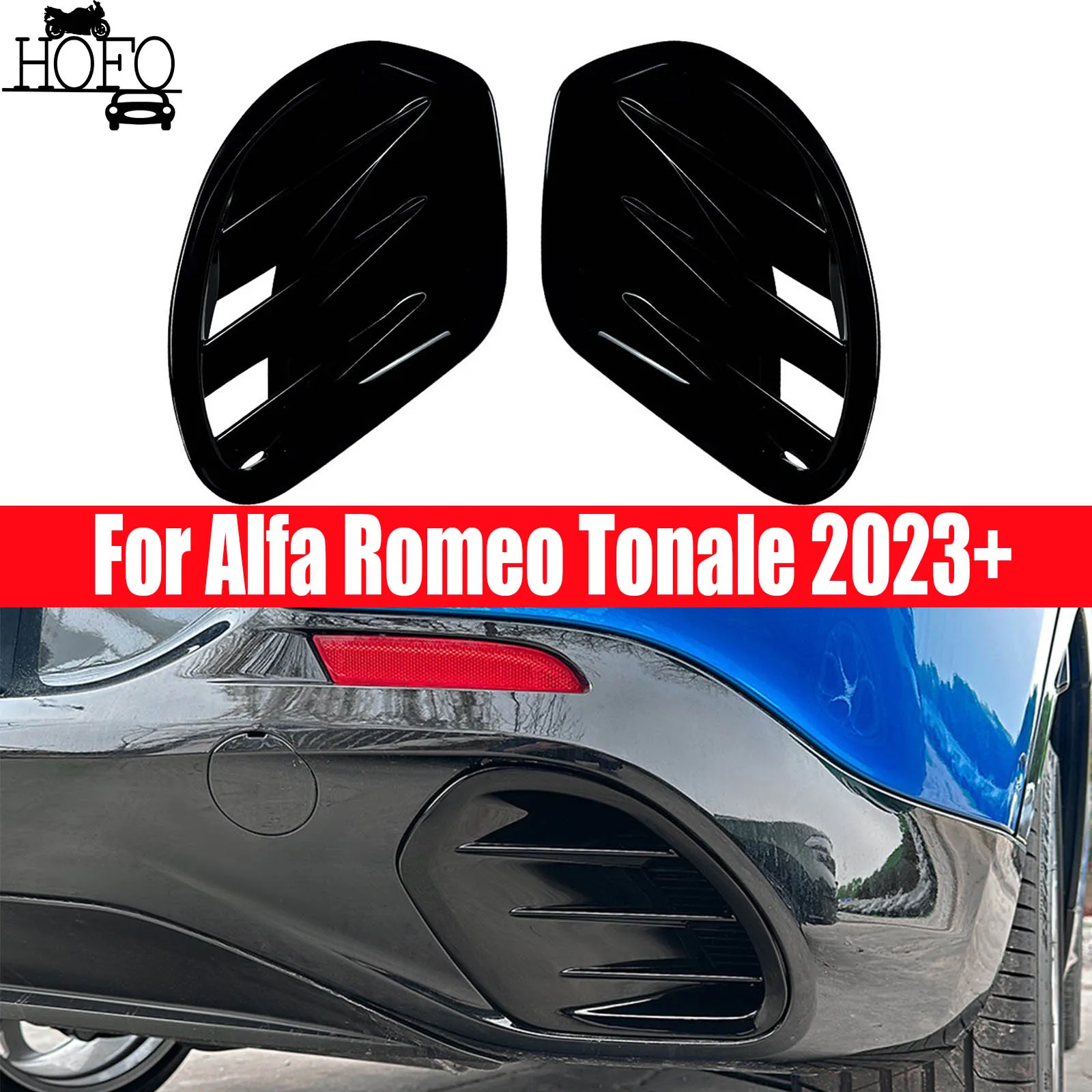 

For Alfa Romeo Tonale 2023+ Car Rear Bumper Canards Side Vent Spoiler Anti-collision Guard
