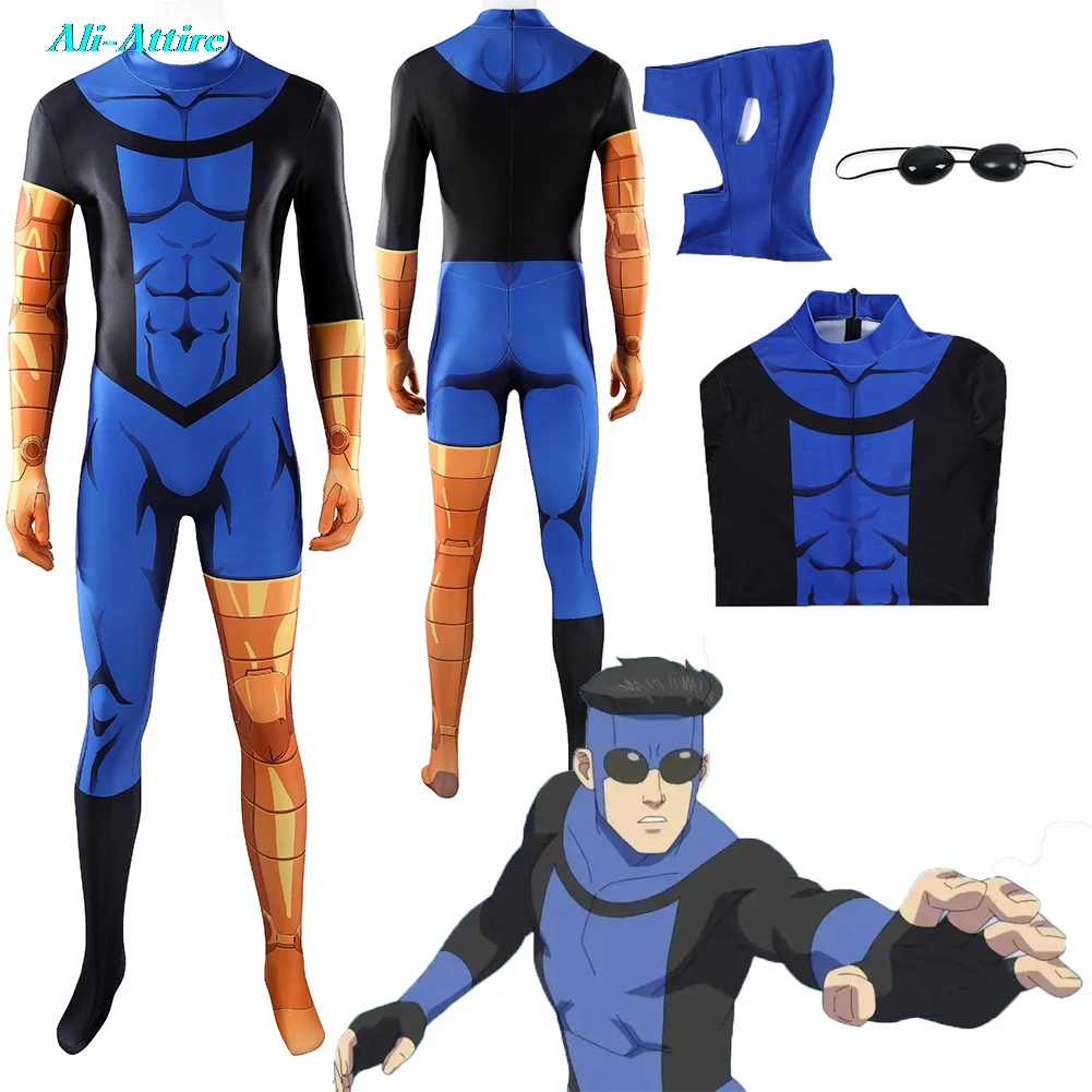 

Костюм для косплея Марка Грейсона из мультфильма «Непобедимый», комбинезон, мужская одежда для вечеринок, маскировочный костюм для ролевых игр, наряд на Хэллоуин, карнавальный костюм
