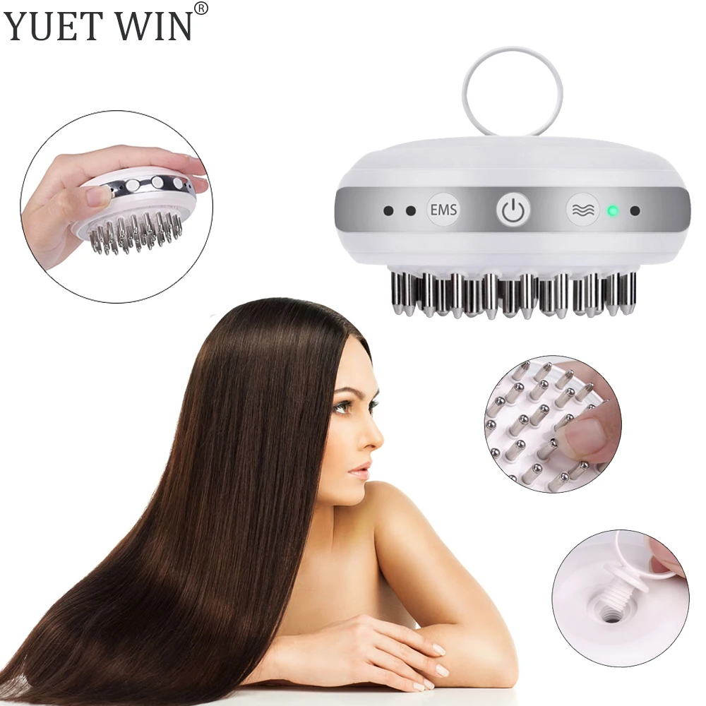 

EMS Microcurrent Electric Head Massage Brush Scalp Massage Comb LED Hair Growth Vibration Massager Anti Hair Loss Losing