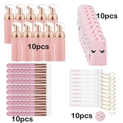 Bouteille à pompe en plastique pour maquillage des cils, brosse à mousser, nettoyant, distributeur Regina, outils de soins de la peau, 60ml, 30 pièces, 40 pièces