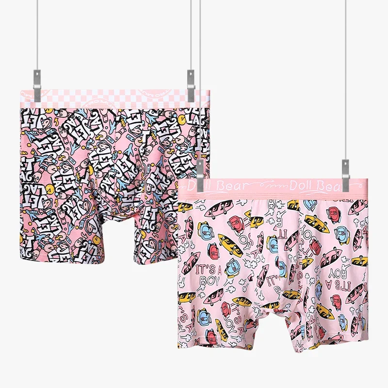 قطعتان من شورتات الملاكم الرجالية المصنوعة من القطن الخالص المضادة للبكتيريا. هم أنماط مطبوعة مخصصة ومريحة ومسامية ومميزة #1