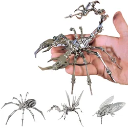 3D Metal Insect Animal Styling Puzzle iron Beetle Scorpion Spider Mantis Manual DIY Assembly Steel Model Kits Gifts For Adults