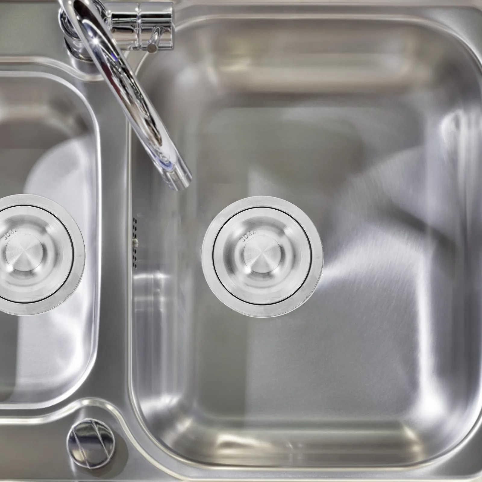 Stainless Steel Drain Kitchen Sink Drain Assembly Removable Deep Waste Basket Strainer Modern Round Design Dishwasher Safe Heavy