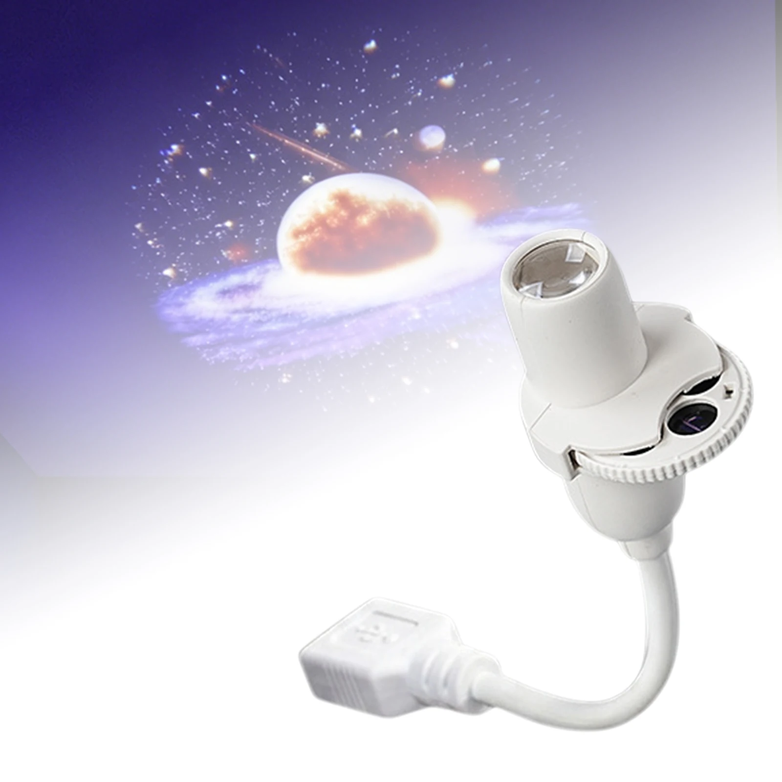 LED Galaxy Projector Night Light USB Powered 360 Gooseneck Starry Sky Atmosphere Lamp Bedroom Ceiling Wall