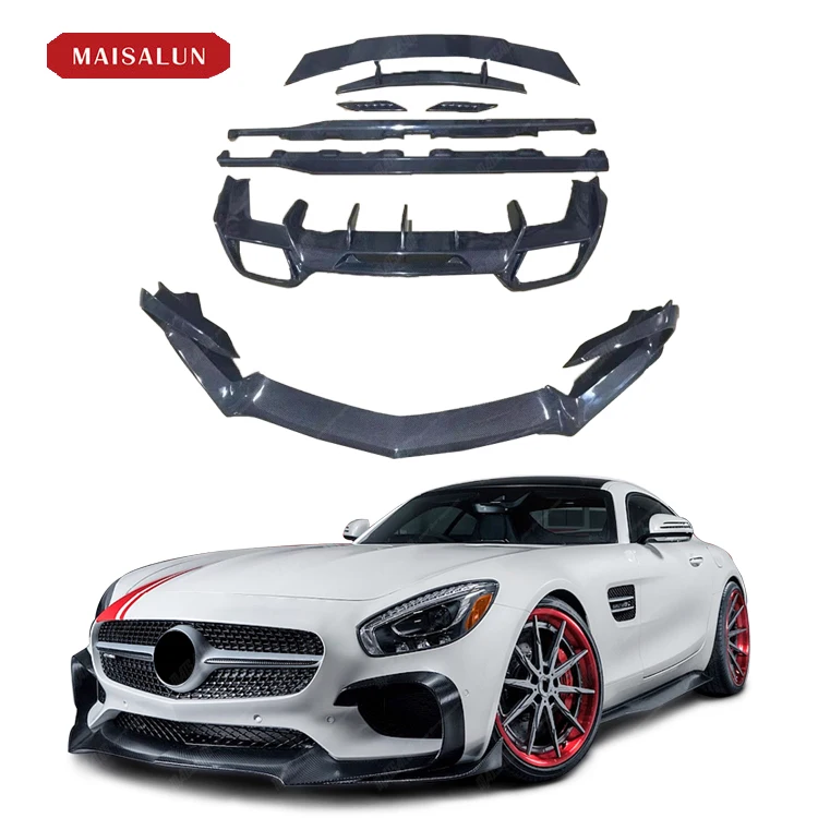 

High Quality Body Kit for Mercedes-Benz GT RZ Style Carbon Fiber Front Lip Side Skirt Spoiler Rear Diffuser 2018-2020