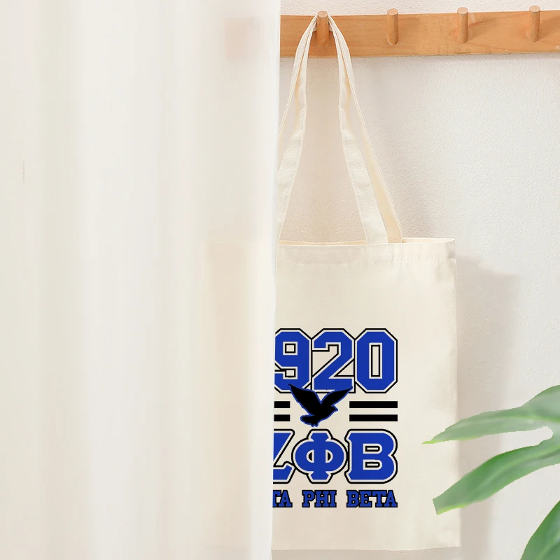 

Zeta Phi Beta Pattern Canvas Initial Foldable Tote Bags Summer Travel Essentials Beach Gifts Birthday Women Large Shoulder Bag