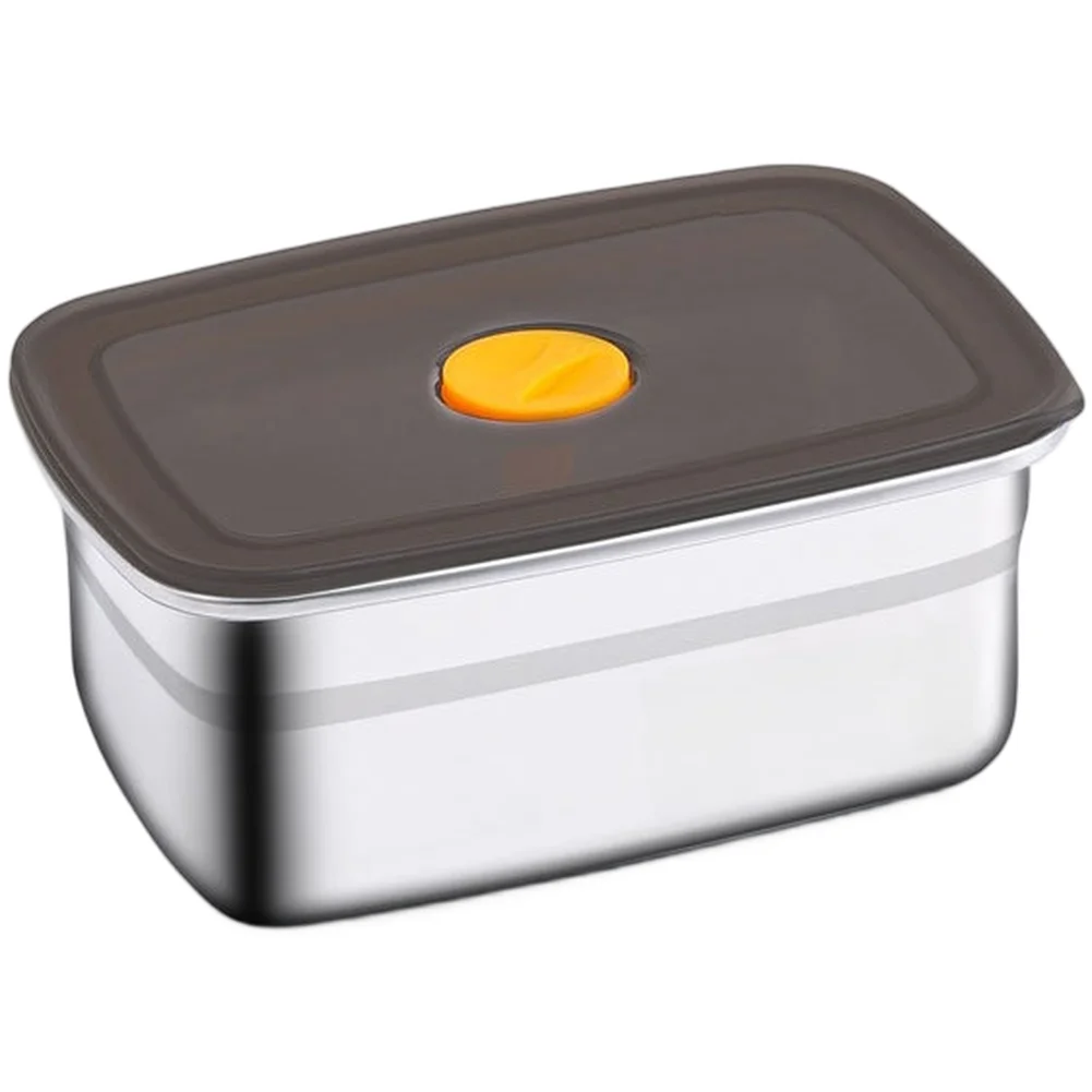 Silver 316L Stainless Steel Food Storage Container Airtight Lunch Box Stackable Design For Cold Storage Heating Office School