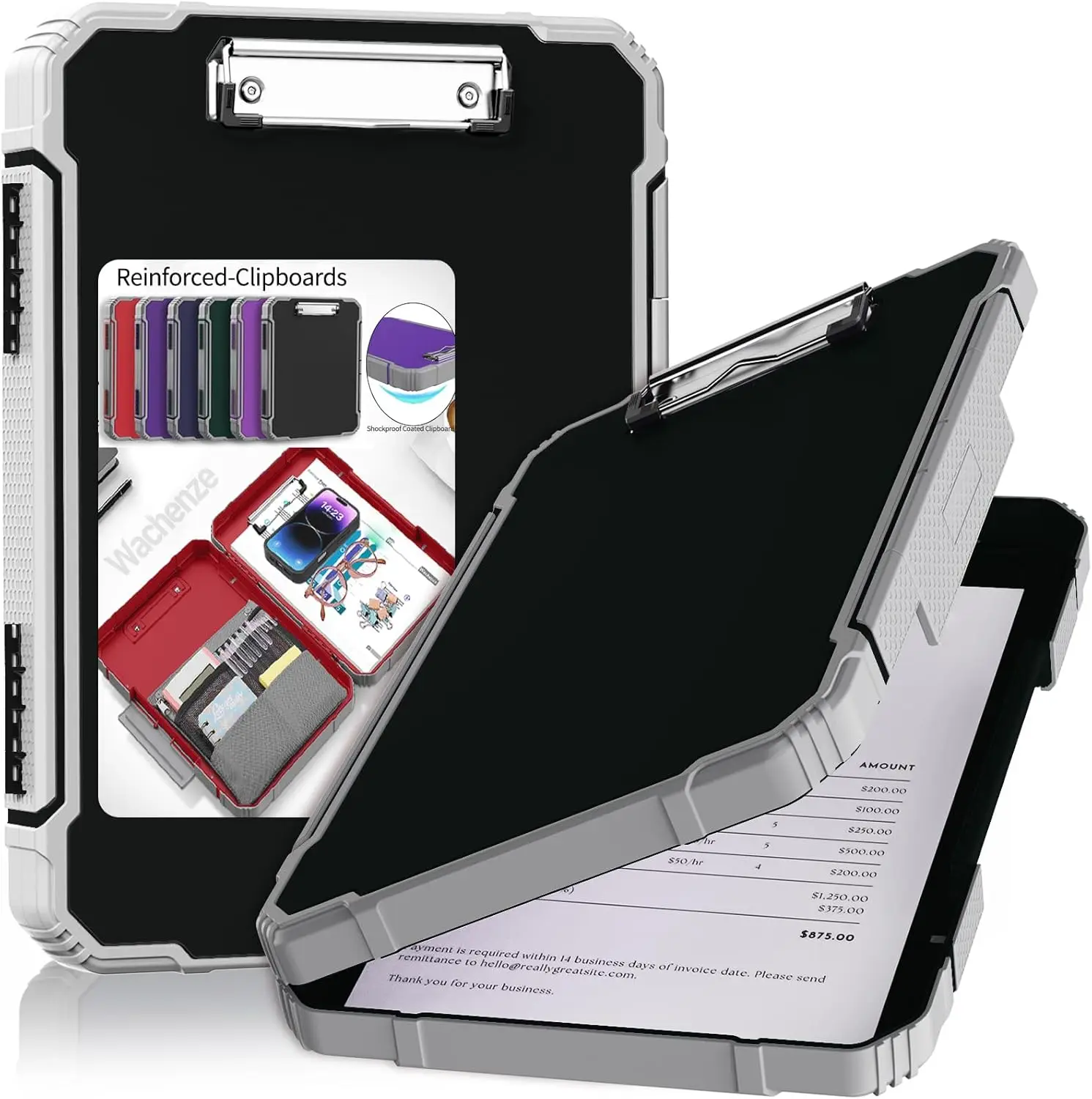 

Thick Clipboard with Storage, Pen Pouch, A4/Letter Size, Durable Plastic for Contractors and Drivers