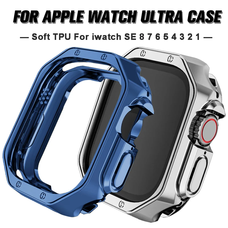 

Cover for Apple Watch Ultra 49mm Case 45mm 41mm 44mm 40mm Soft TPU Accessories Screen Protector Case iWatch Series 8 7 6 5 4 SE