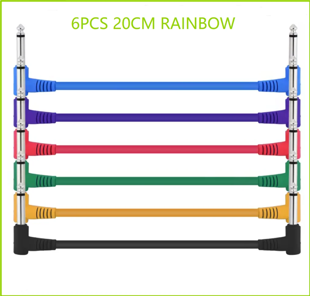 1Pc/6Pcs 6 Inch Guitar Effect Pedal Cable Connecting Line 6.35Mm 1/4 Inch Audio Cable 6 Inch Right Angle Cord Copper Wire