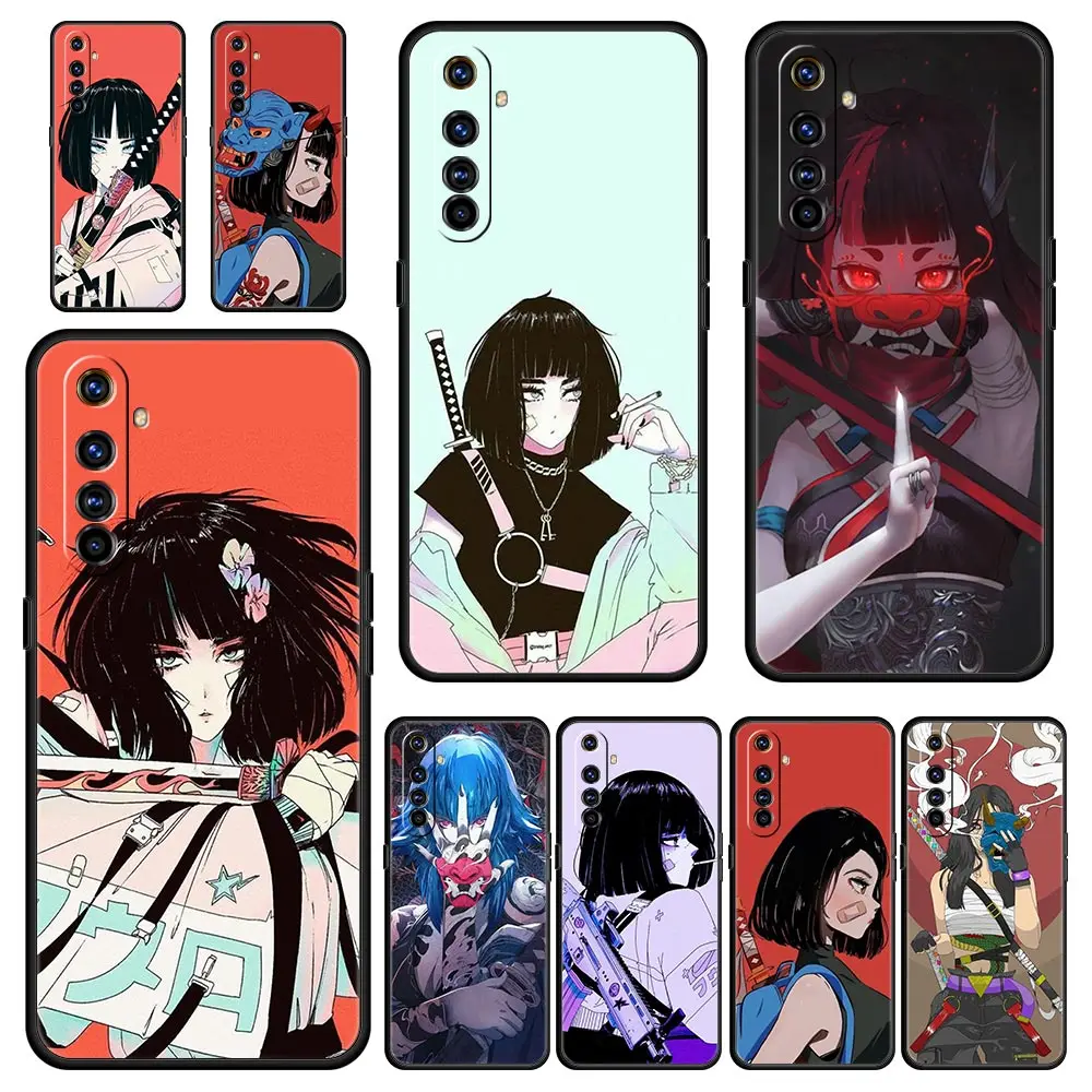 For Realme 10 9 8 5G 7 6 GT2 Pro Plus 9i 8i C21 C11 C25 C35 Japanese Style Anime Girl Phone Case For Realme GT Neo 2 3 3T Cover