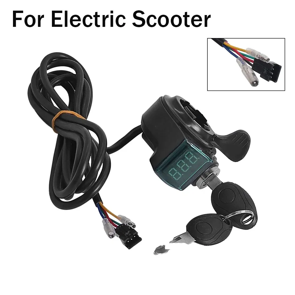 Electric Bicycle Parts Thumb Throttle Voltmeter Digital Voltage For Electric Scooter LCD Display Switch Power With Key Lock