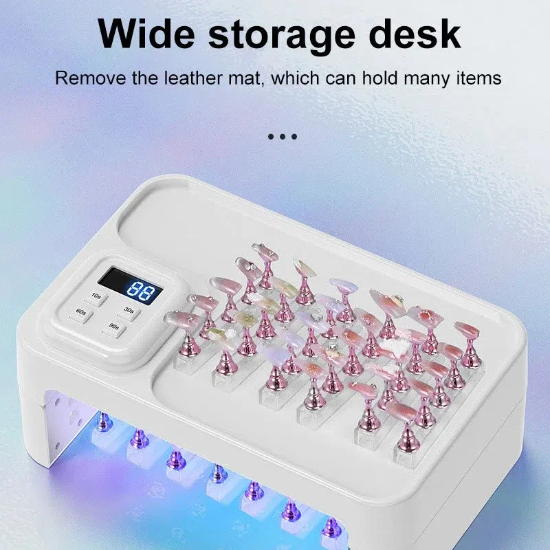 

Rechargeable UV Led Nail Lamp Portable Nail Art Tool with Leather Hand Pillow for Fast Curing Gel Polish Home Manicure Salon
