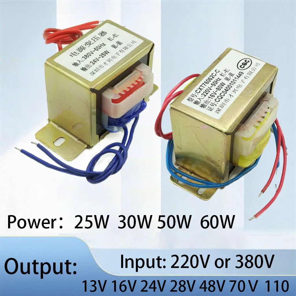 

25W 30W 50W 60W 80W Power Transformer Input AC 220V/380V Output AC Single/Double 13V 16V 24V 28V 48V 70V 110V
