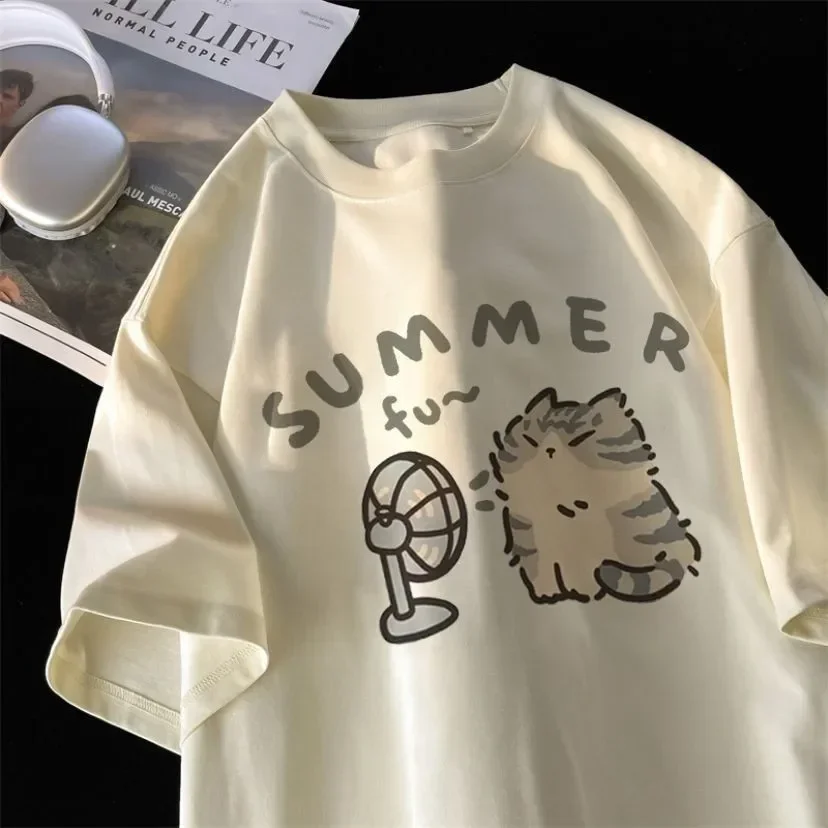 M-5XL Plue talla verano Simple Casual hombres/mujeres estilo Harajuku impreso de talla grande Camiseta holgada de manga corta
