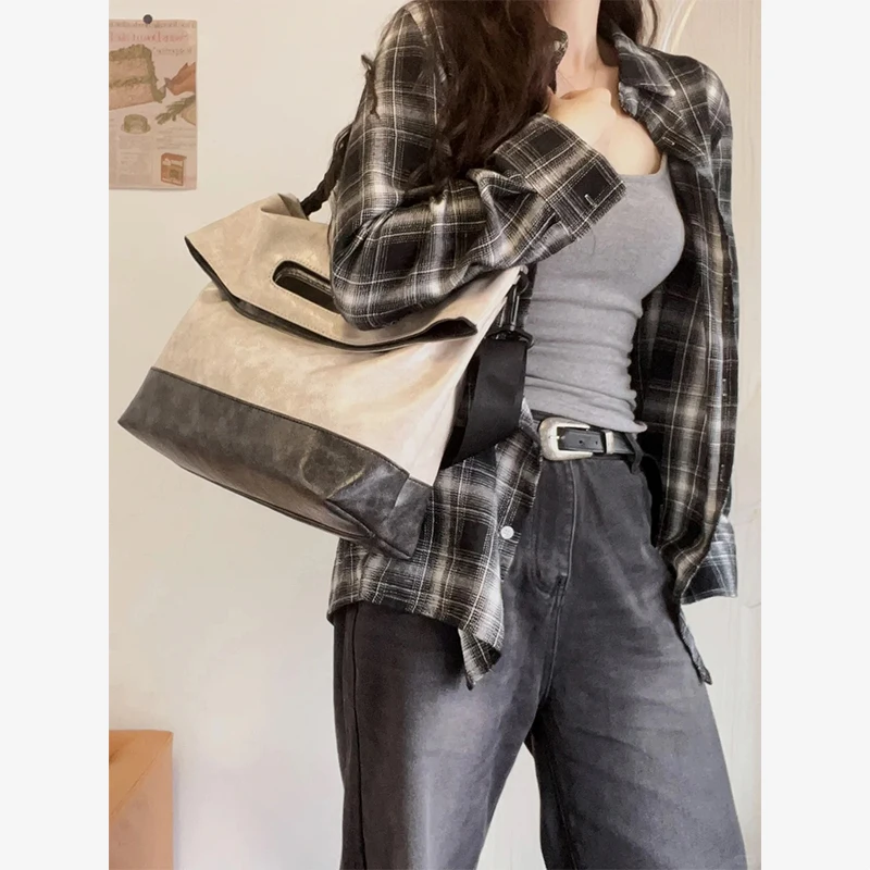 

New Designer Luxury Women Tote Bag Casual Lage Capacity Shoulder Bag High Quality PU Leather Female Crossbody Bag E5978
