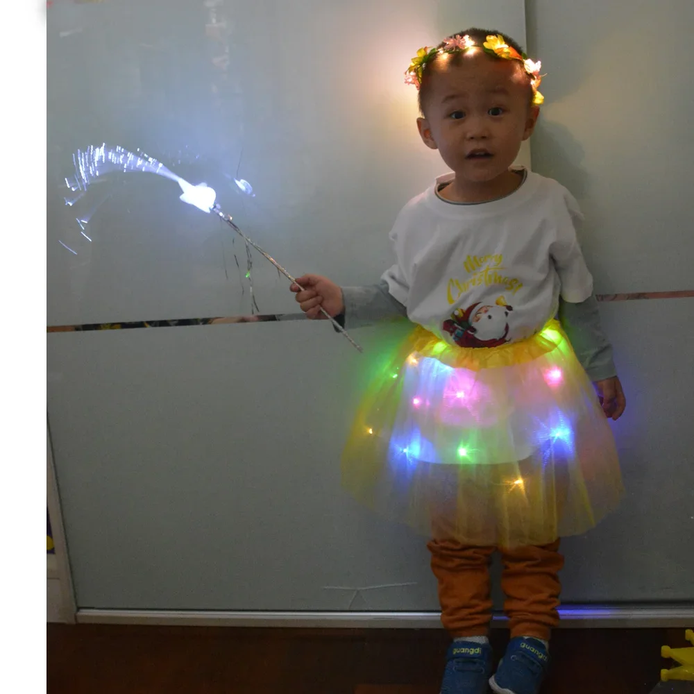 girls women light up tutu led skirt glow Wreath headband party gift  Birthday Luminous Festival Costumes   Wedding Halloween