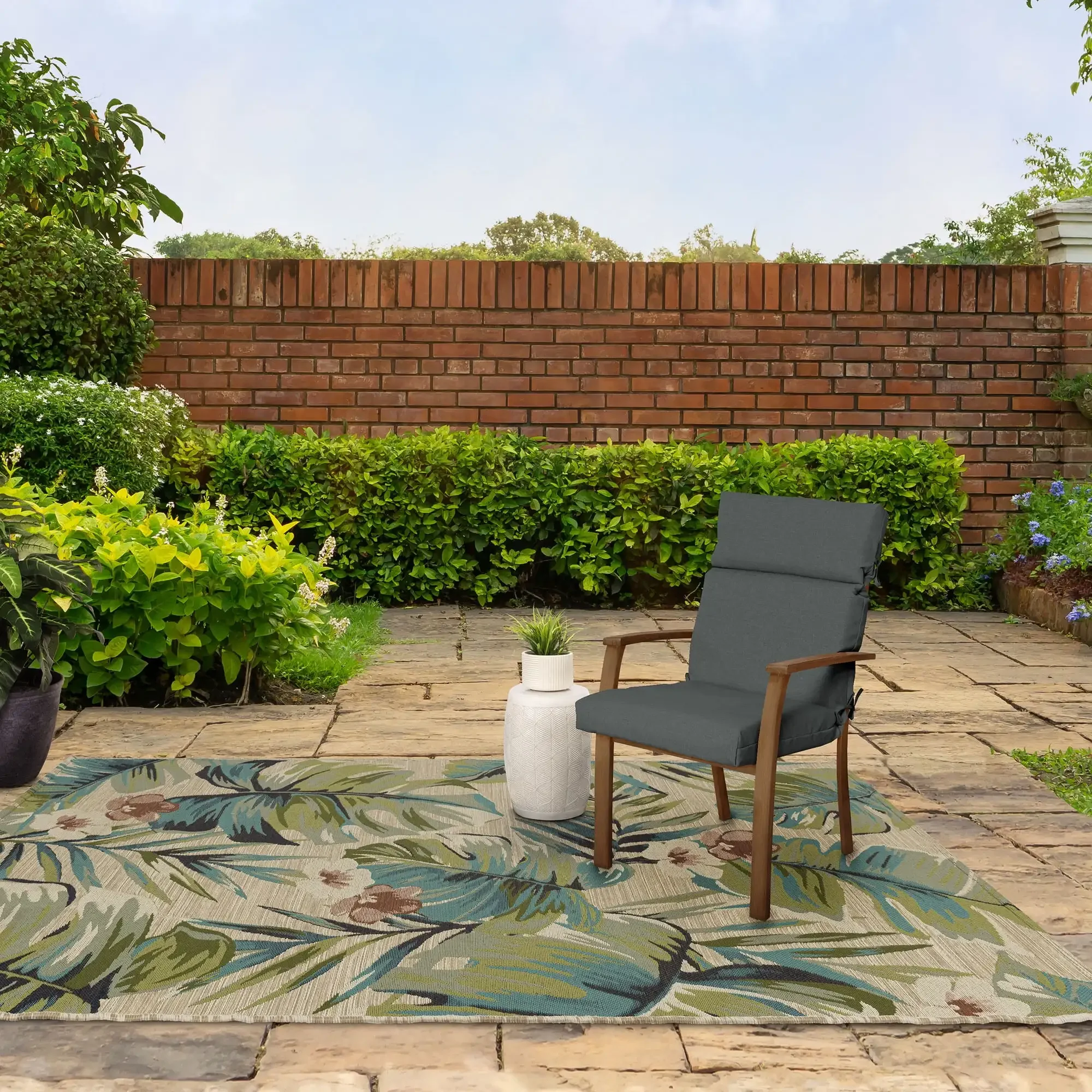 

Серая прямоугольная подушка для уличного стула, водонепроницаемая подушка для сиденья для патио размером 44x21 дюйма с завязками, прочная и машинная стирка