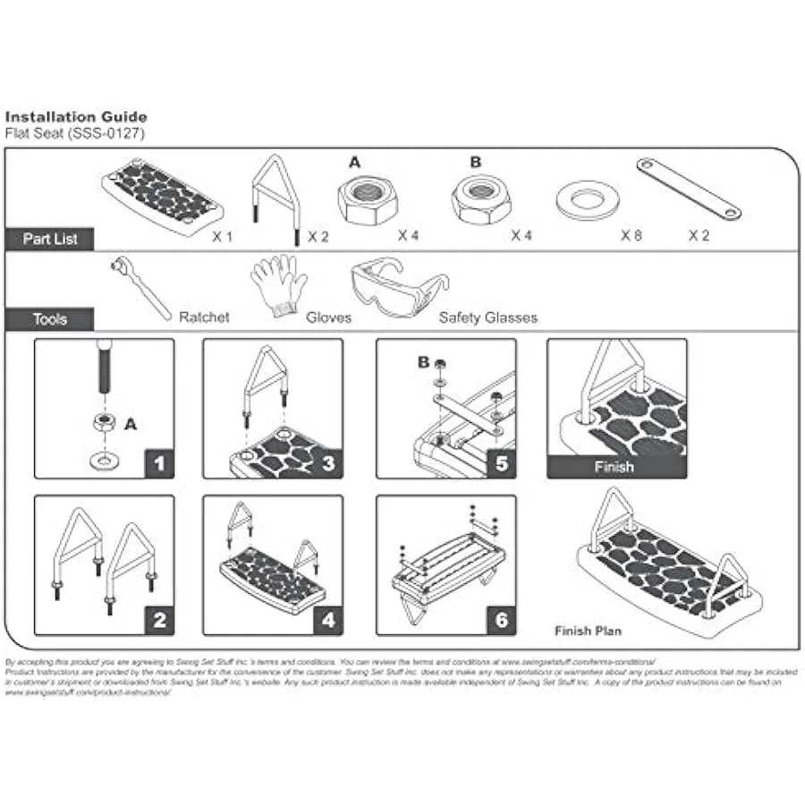 Swing Set Stuff Inc. Flat Seat Black and SSS Logo Sticker