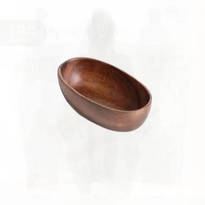

Japanese-Style Mini Boat Wooden Plate Walnut Salah Bowl Small Creative Fruit Dish Maroon Wooden Tea Tray for Household